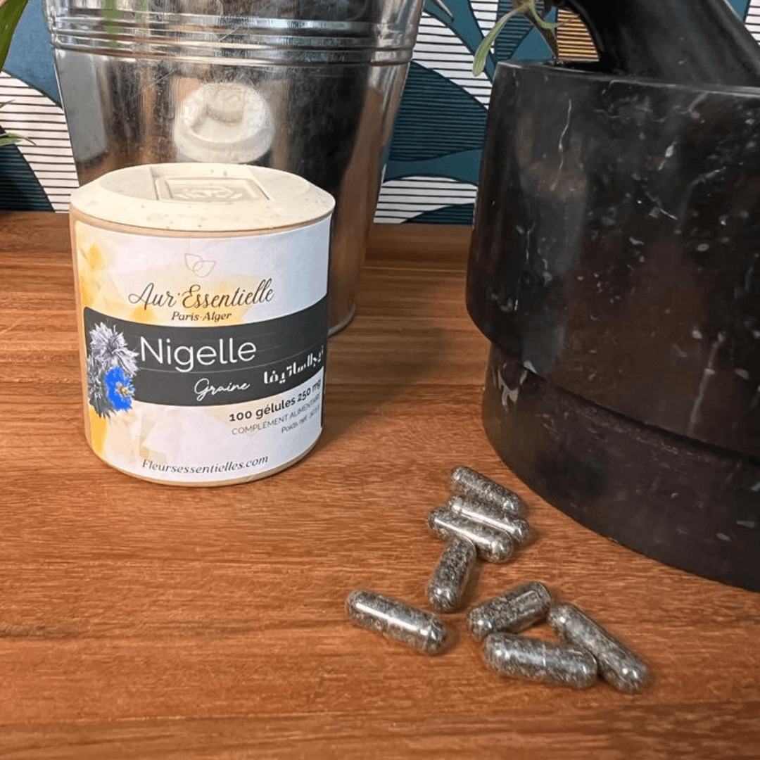 Nigelle Bio - Cumin Noir - Habba Sawda 200 gélules ALLERGIE - VITAMINES - OMEGAS - Aur'essentielle