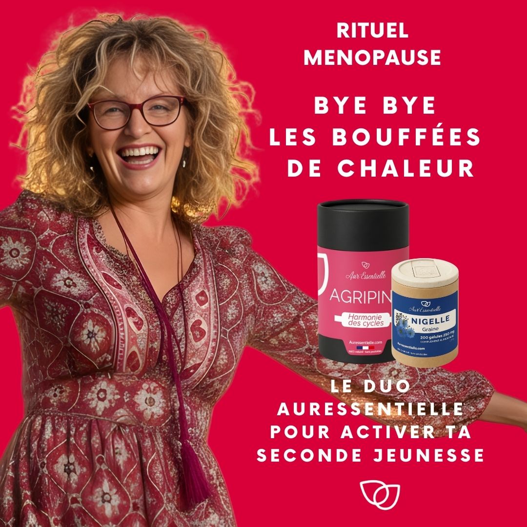 Rituel Ménopause Aur'essentielle - tisane Agripine et Nigelle, cure 90 jours